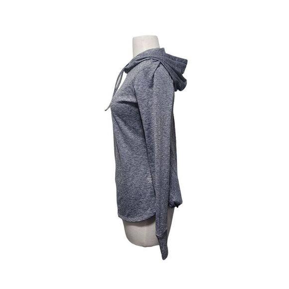 REEBOK Fired Up Vector Brushback Quietshade Heather Womens Hoodie Sz S NEW - Picture 3 of 15